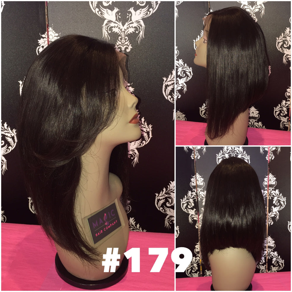 14"  Front lace ,Silky straight, Side Part,side layers