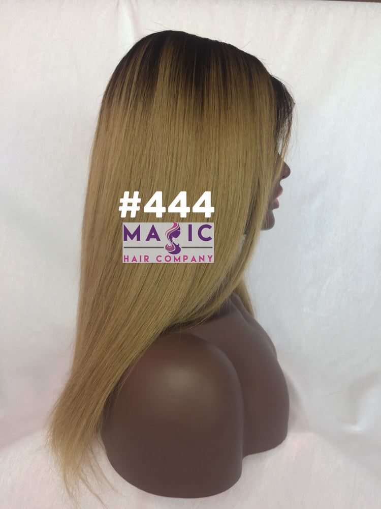 14", Straight, front lace, Dirty Blonde wig