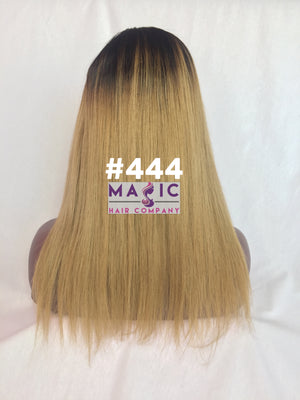 14", Straight, front lace, Dirty Blonde wig