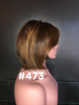 10", Straight ,front lace,Bob wig