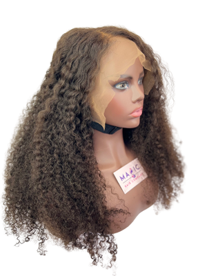 Kinky Curly, 20", front lace, natural color