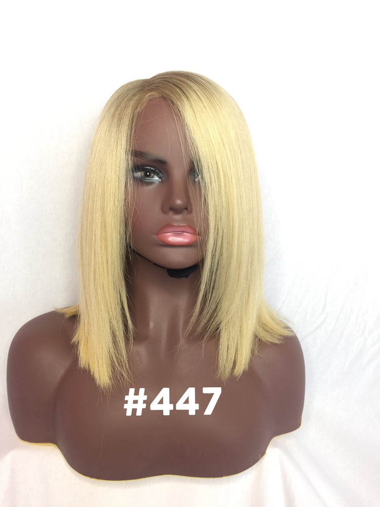 12", Silky Straight, Blonde w/t Ash Root, Front Lac