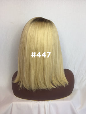 12", Silky Straight, Blonde w/t Ash Root, Front Lac