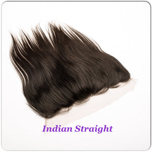 14 indian straight human hair free parting swiss lace frontal closure with baby hair