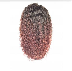 16", Curly, Red ombre, Front Lace