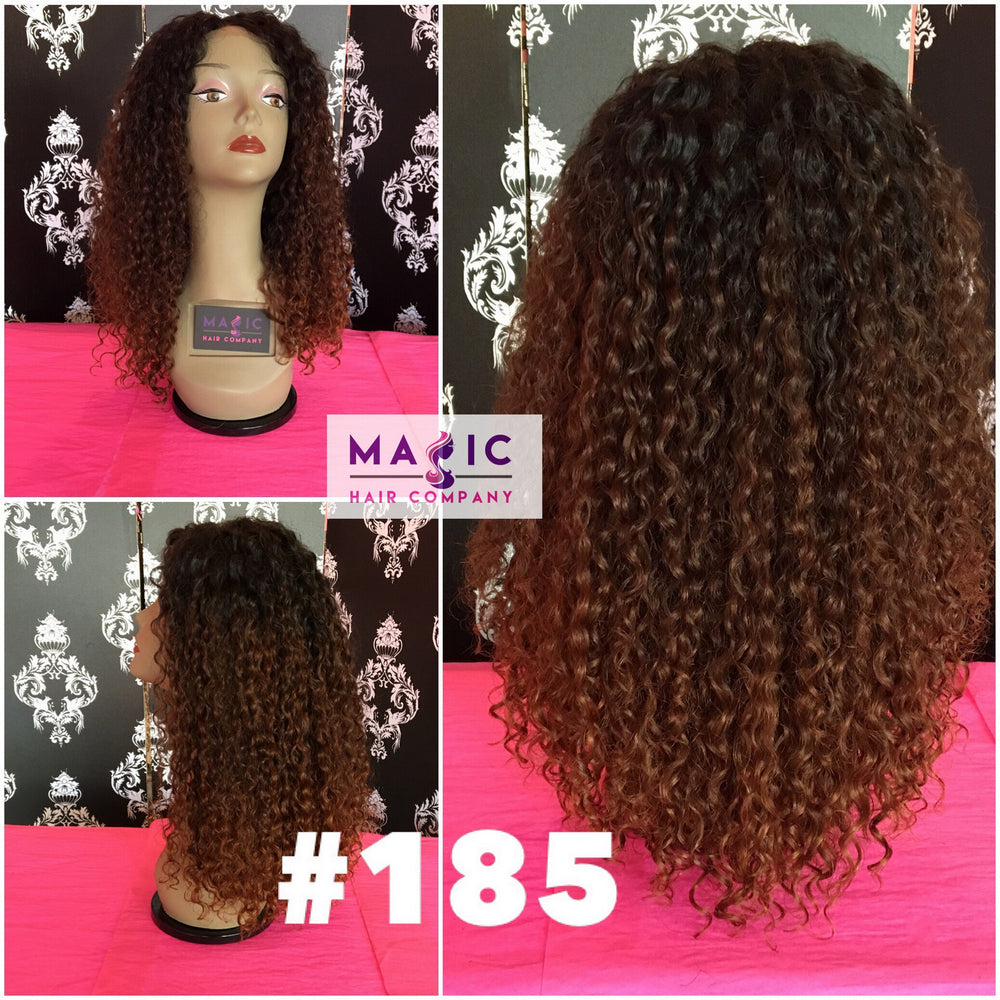 18", Front Lace, Deep Body Wave, Light Brown Ombre Highlight