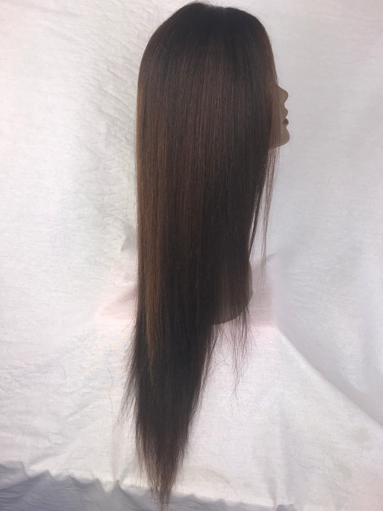 20", Kinky Straight, Front Lace, Custom Colored