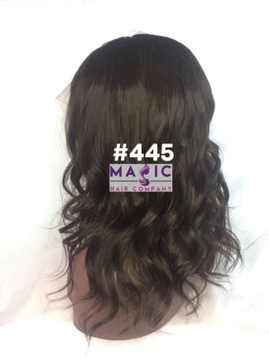 14", Straight, front lace, #4 Brown