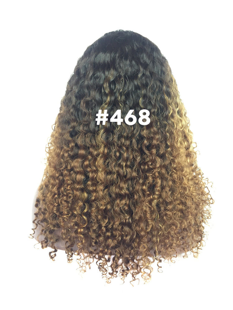 16", Kinky Curly , front lace,Ombre