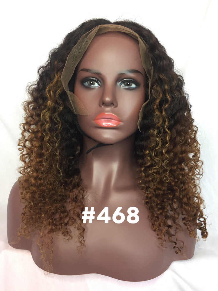16", Kinky Curly , front lace,Ombre