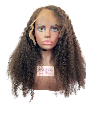 Kinky Curly, 20", front lace, natural color