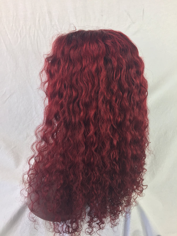 
                
                    Load image into Gallery viewer, Curly18&amp;quot;, Front lace, deep red color
                
            