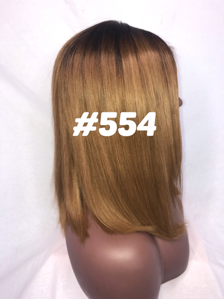 Straight, 16", front lace, Ombre wig