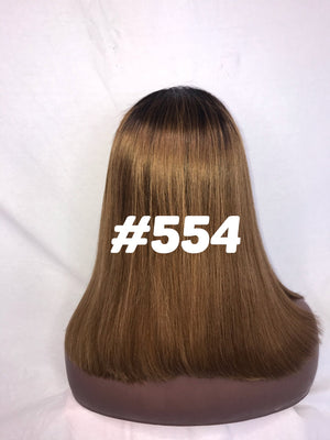 Straight, 16", front lace, Ombre wig