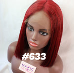 Straight , 12", front lace, Custom colored Red BOB