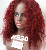 Curly, 12", Full Lace Wig, Custom Colored Red