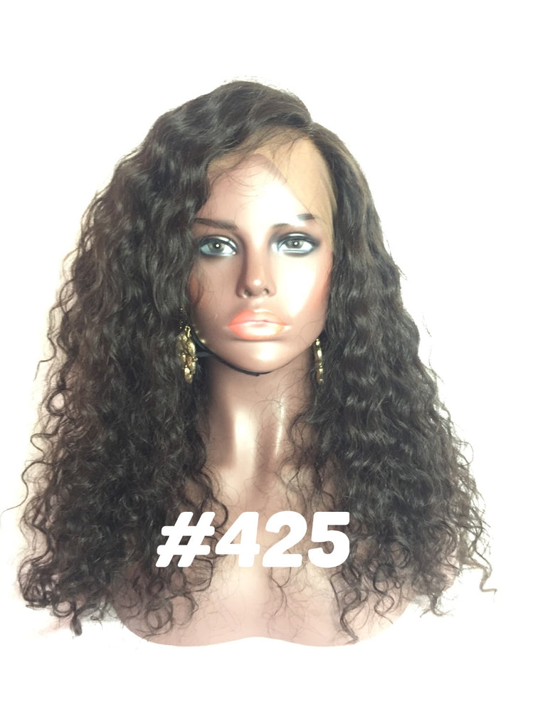 16 full lace human hair curly glueless natural 1b wig