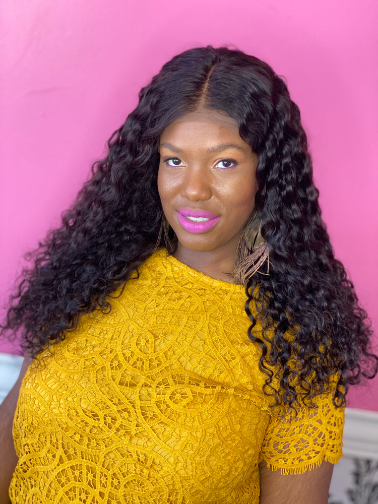 22", Deep Body Wave, Natural Color, Front Lace Wig