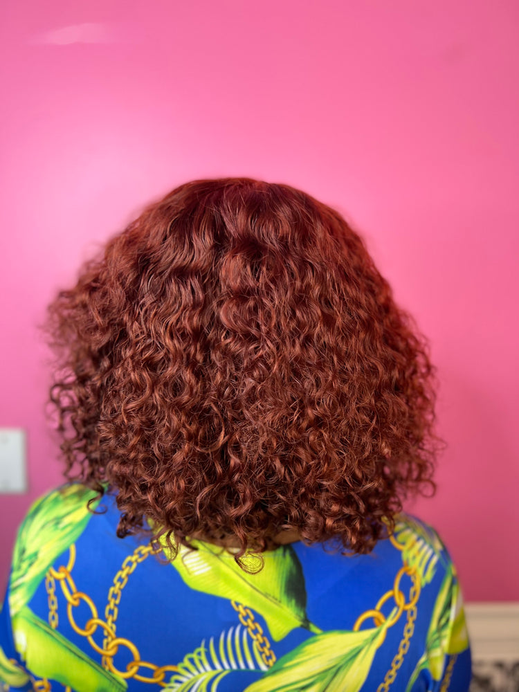 Short 10 Curly Deep Red