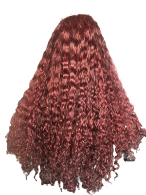 24 Deep body wave custom red wig