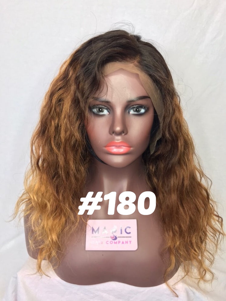 14 body wave omber hd lace wig human hair blonde brown