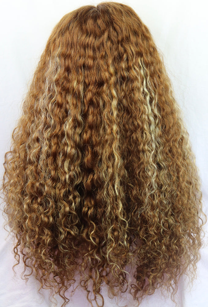 
                
                    Load image into Gallery viewer, 20”, Deep Body Wave, Blonde and Light Brown Custom Colored, Front Lace Wig
                
            