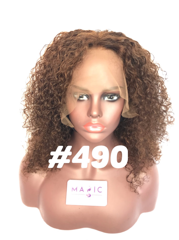 
                
                    Load image into Gallery viewer, kinky curly front lace human hair wig glueless custom color
                
            