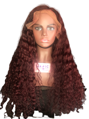 24 Deep body wave custom red wig