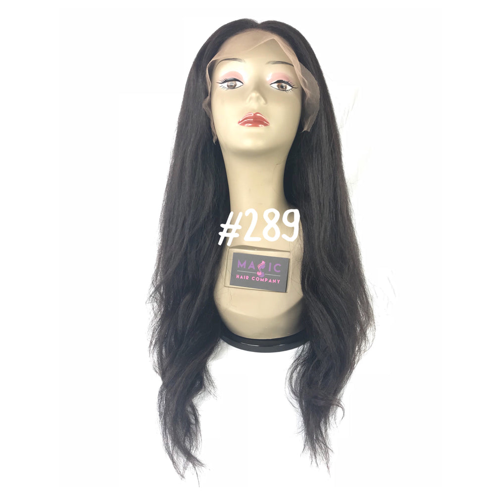 20 kinky straight nappy black hair middle part natural 1b wig for black women front lace
