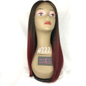 16 front lace hd human hair red burgundy ombre human hair wig