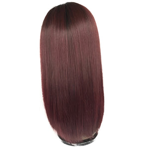 12" Front lace, Silky Straight, wig