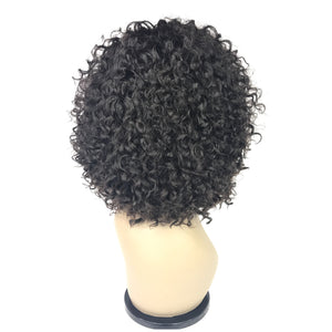 10 curly front lace human hair 1b natural glueless wig