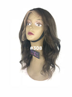 14", Kinky Straight, Custom Colored, Front Lace wig