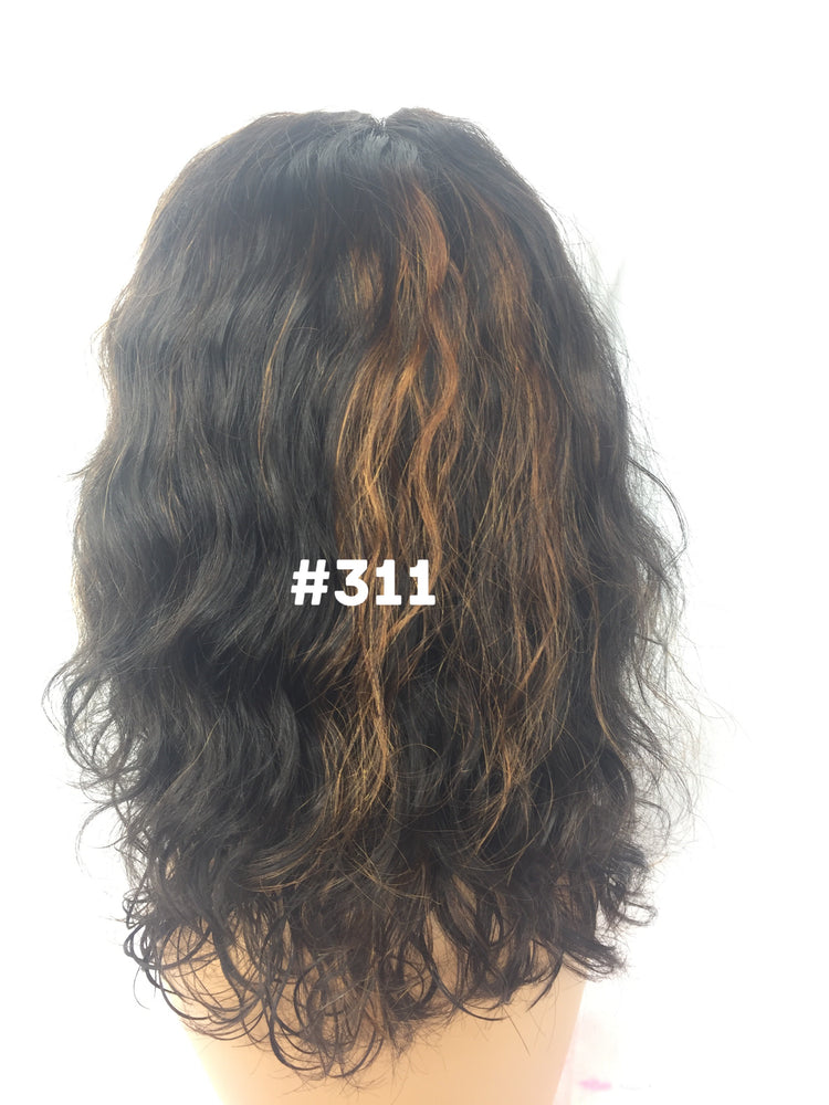 14", Body Wave, Bangs, Highlights, Front Lace