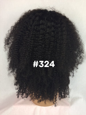 16", Kinky Curly, Front Lace wig