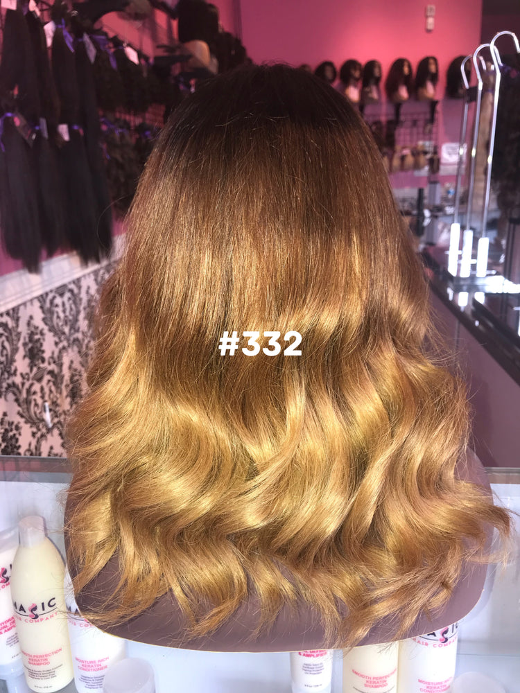 14", Silky Straight, Custom Ombre, Front Lace