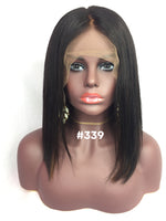 12", Silk Straight, Blunt Cut, Custom Color, Front Lace wig