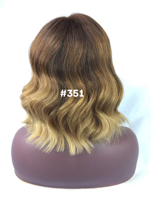 10", Silky Straight, Ash Brown, ombre, front lace wig