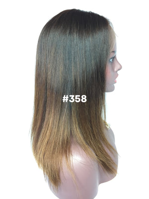 14", Silky Straight, Custom Brown Ombre, Front Lace
