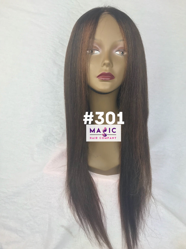 20 custom color kinky straight front lace wig