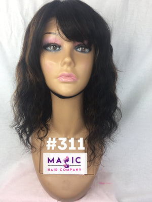 
                
                    Load image into Gallery viewer, bangs body wave 12&amp;quot; free part human hair lace wig magic hair company
                
            